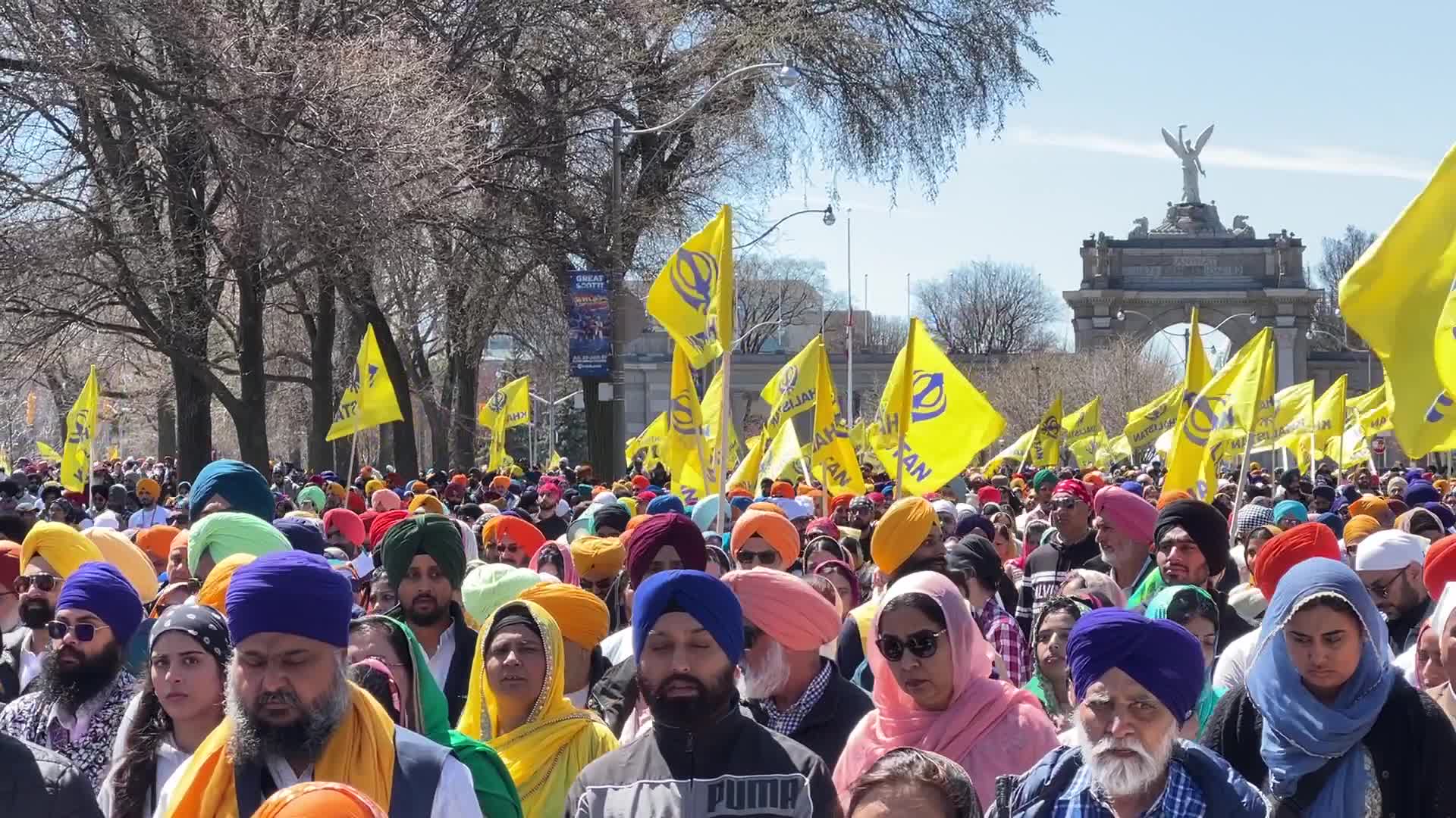 Pro-Khalistan Sikhs protest against the Indian government