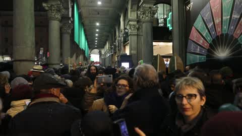 Sardine against Matteo Salvini in Milano, Italy