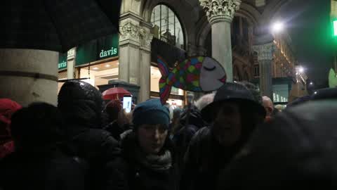 Sardine against Matteo Salvini in Milano, Italy