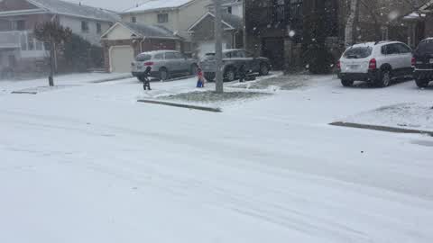 Winter storm in Toronto, Canada