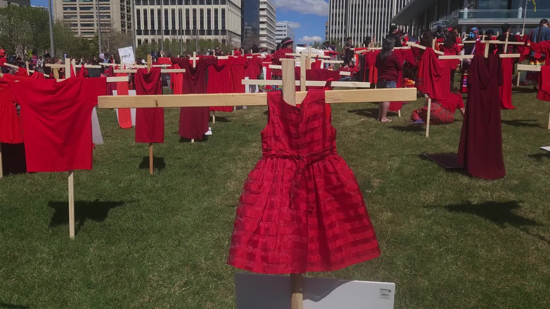 Edmonton Marks Red Dress Day To Honour Missing And Murdered Indigenous Women And Girls