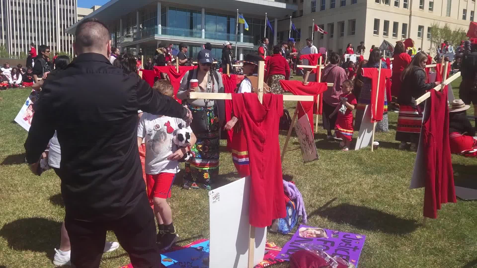 Edmonton Marks Red Dress Day To Honour Missing And Murdered Indigenous Women And Girls