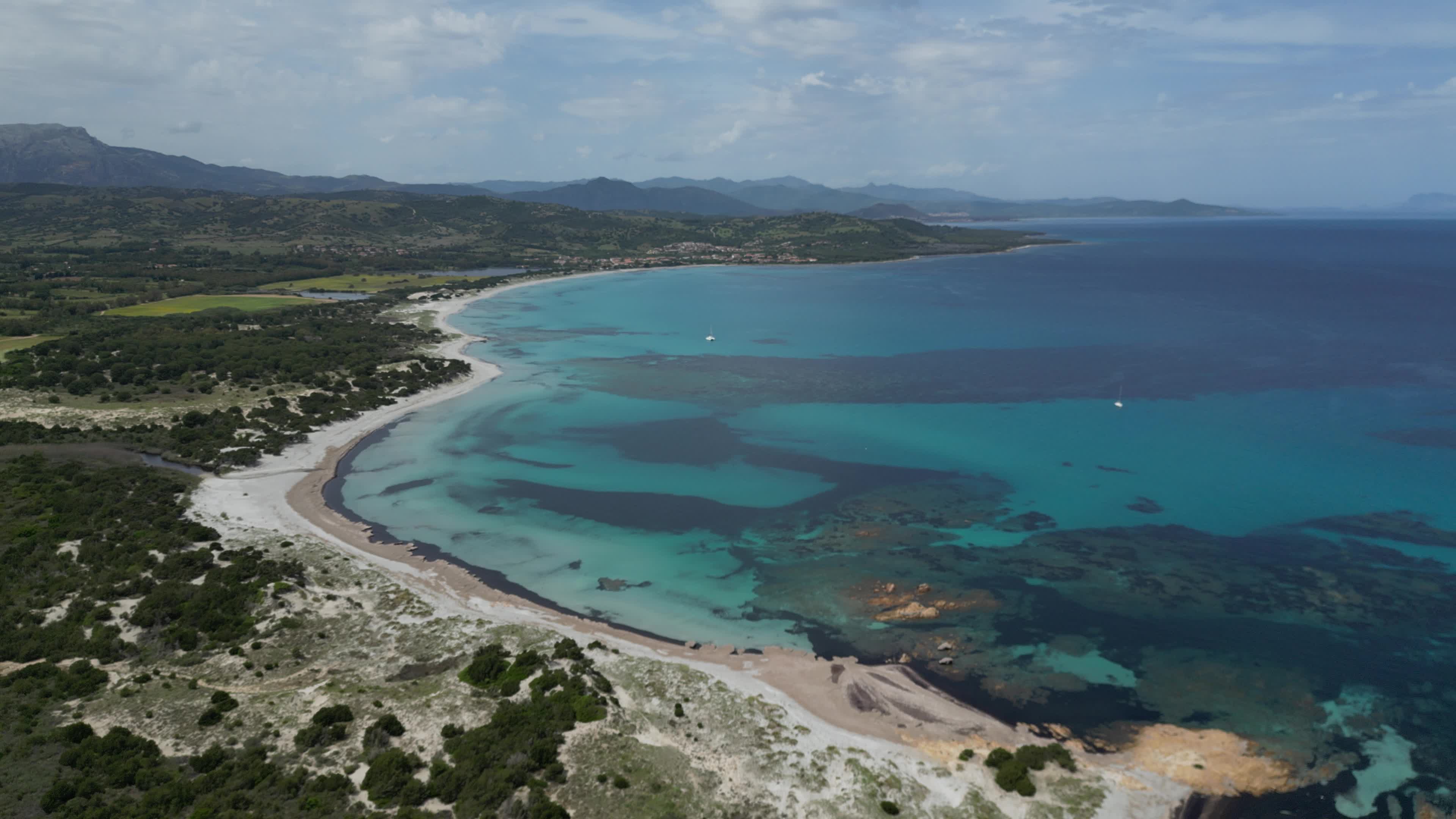 Drone view of the dunes of Capo Comino