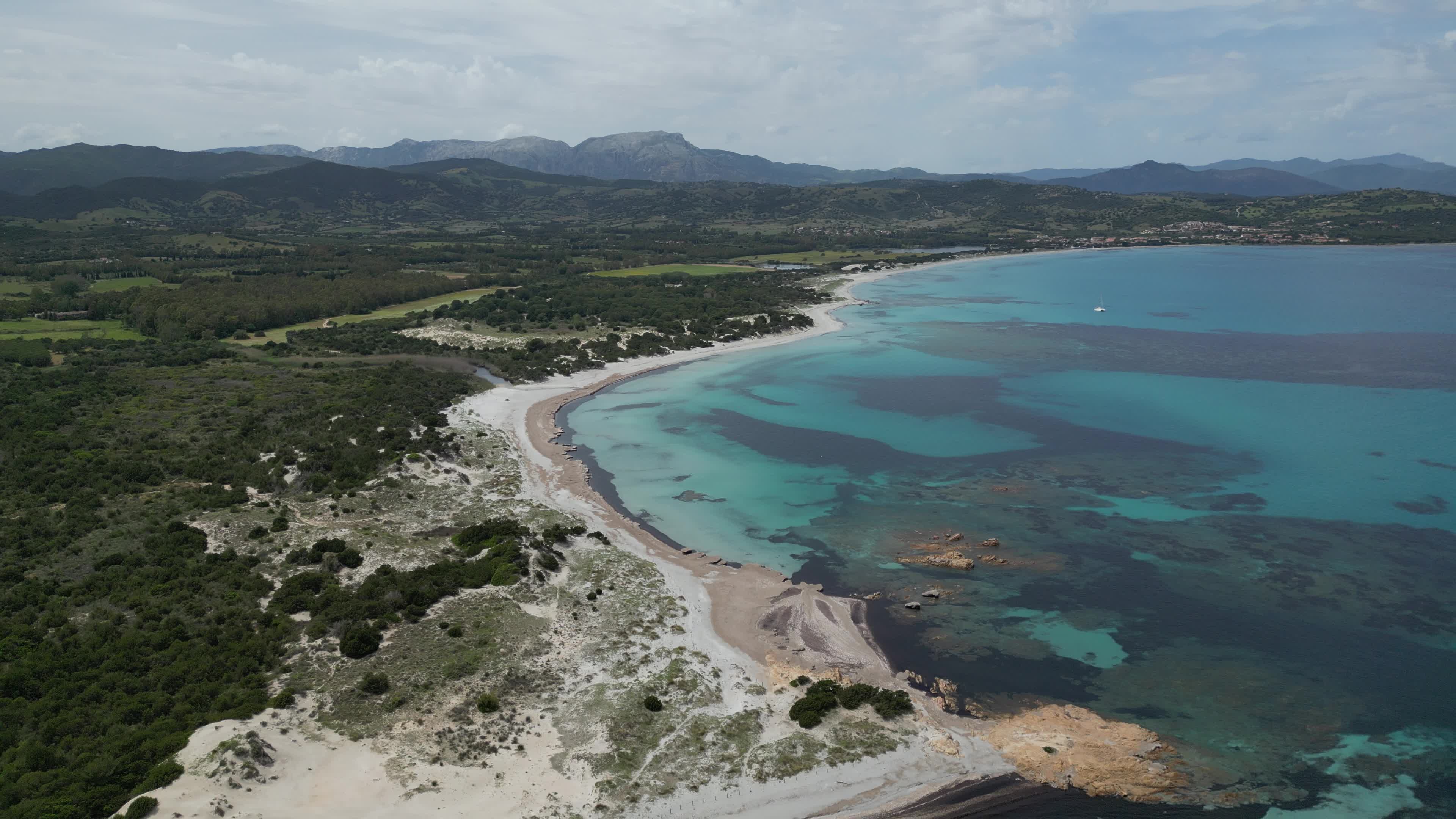 Drone view of the dunes of Capo Comino