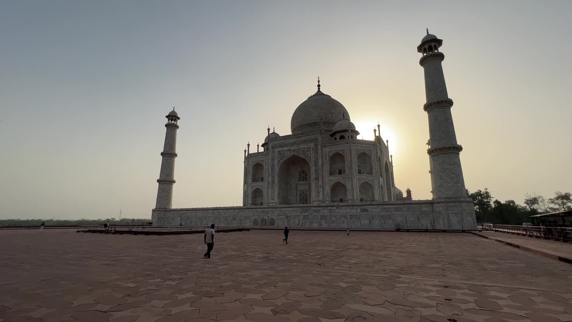 Taj Mahal seen just after sunrise