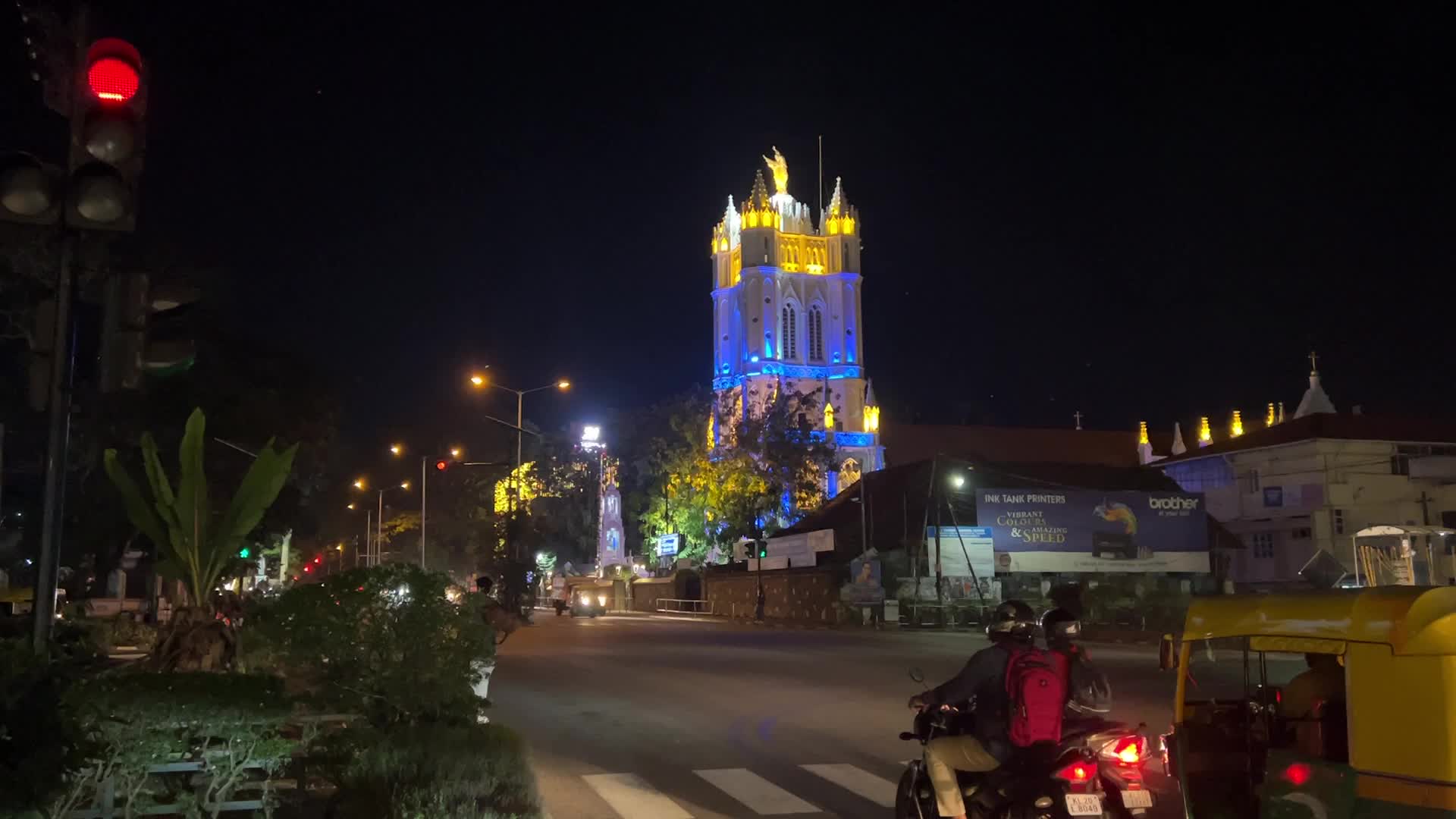 St. Joseph's Metropolitan Cathedral illuminated at night