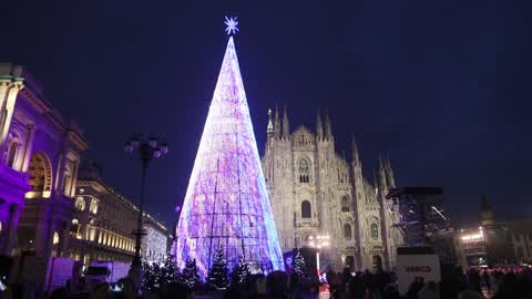 Lighting of the Christmas tree in Milano