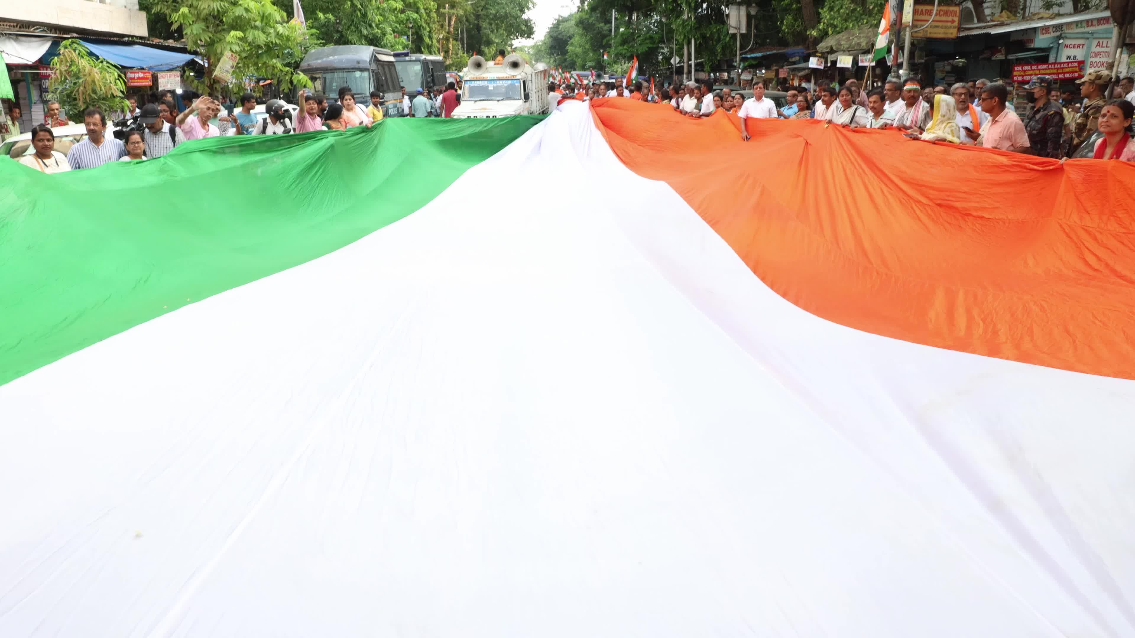 Tricolor Flag March To Highlight The Success Of Indian Military's "Operation Sindoor" In Kolkata, India