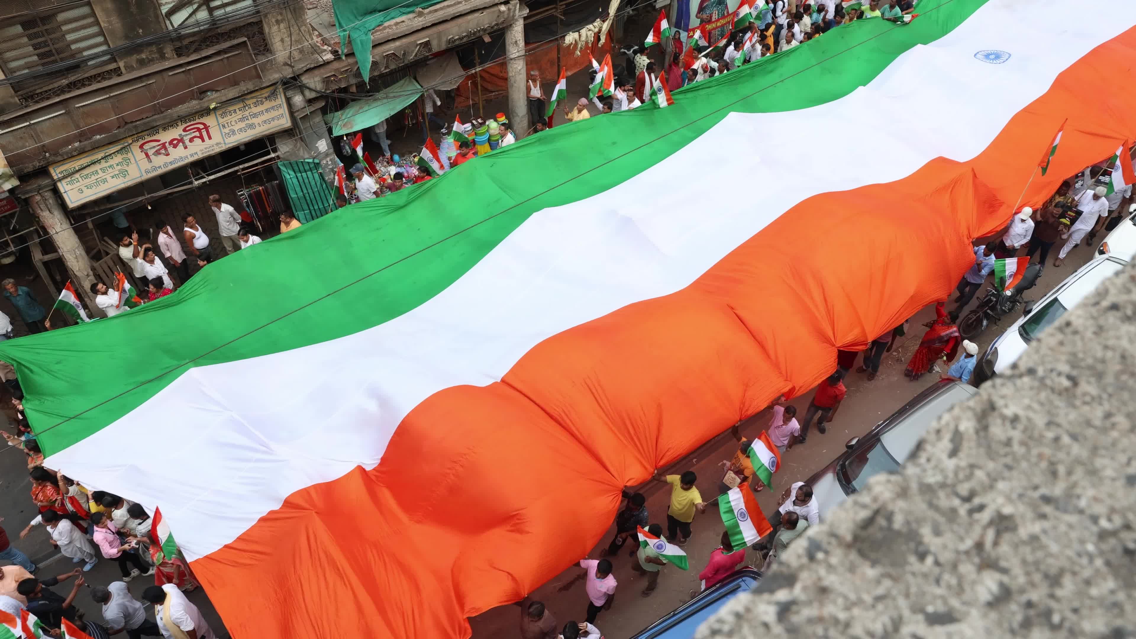 Tricolor Flag March To Highlight The Success Of Indian Military's "Operation Sindoor" In Kolkata, India