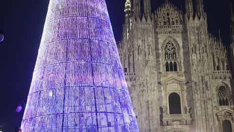 Lighting of the Christmas tree in Milano