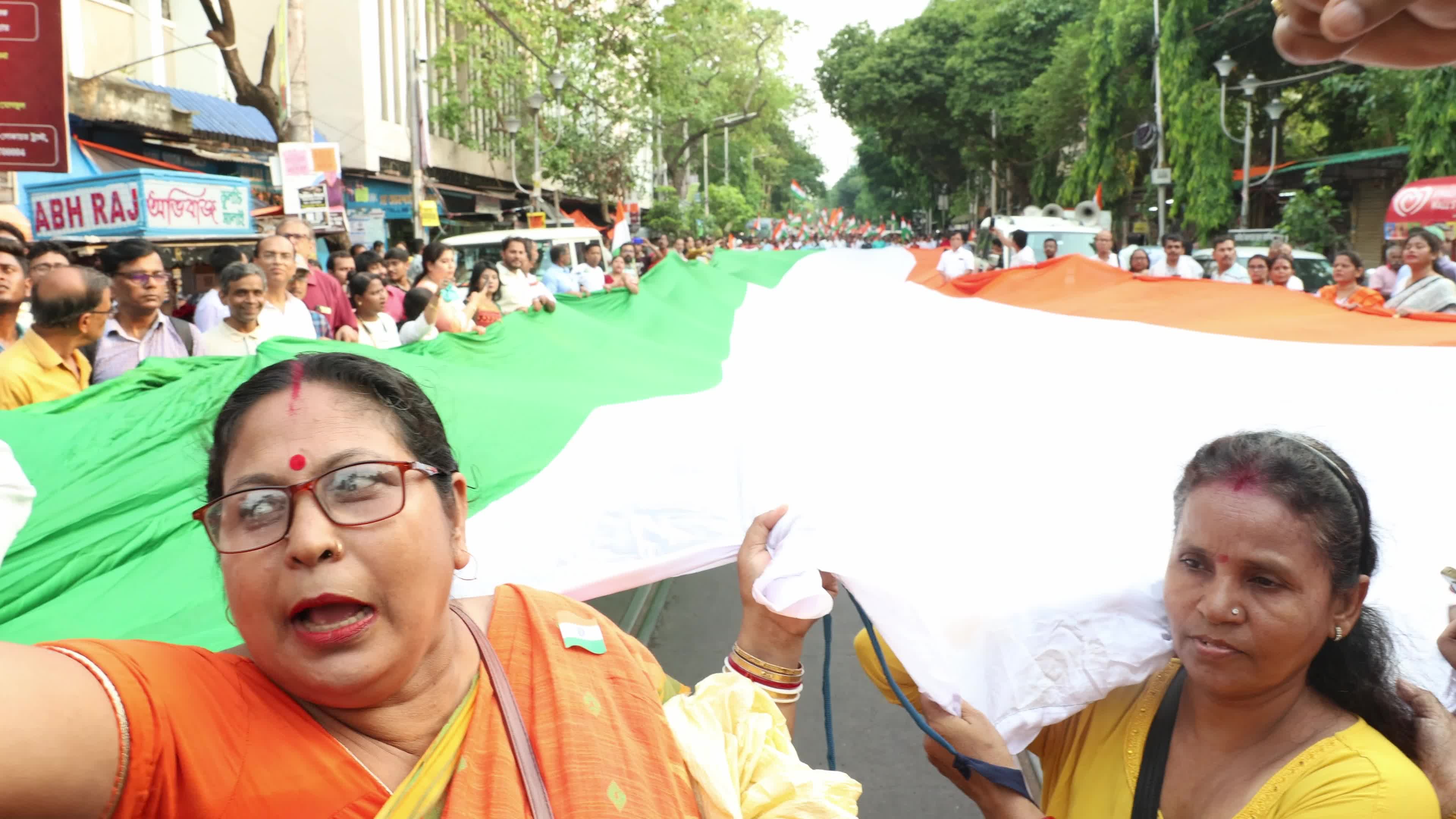 Tricolor Flag March To Highlight The Success Of Indian Military's "Operation Sindoor" In Kolkata, India