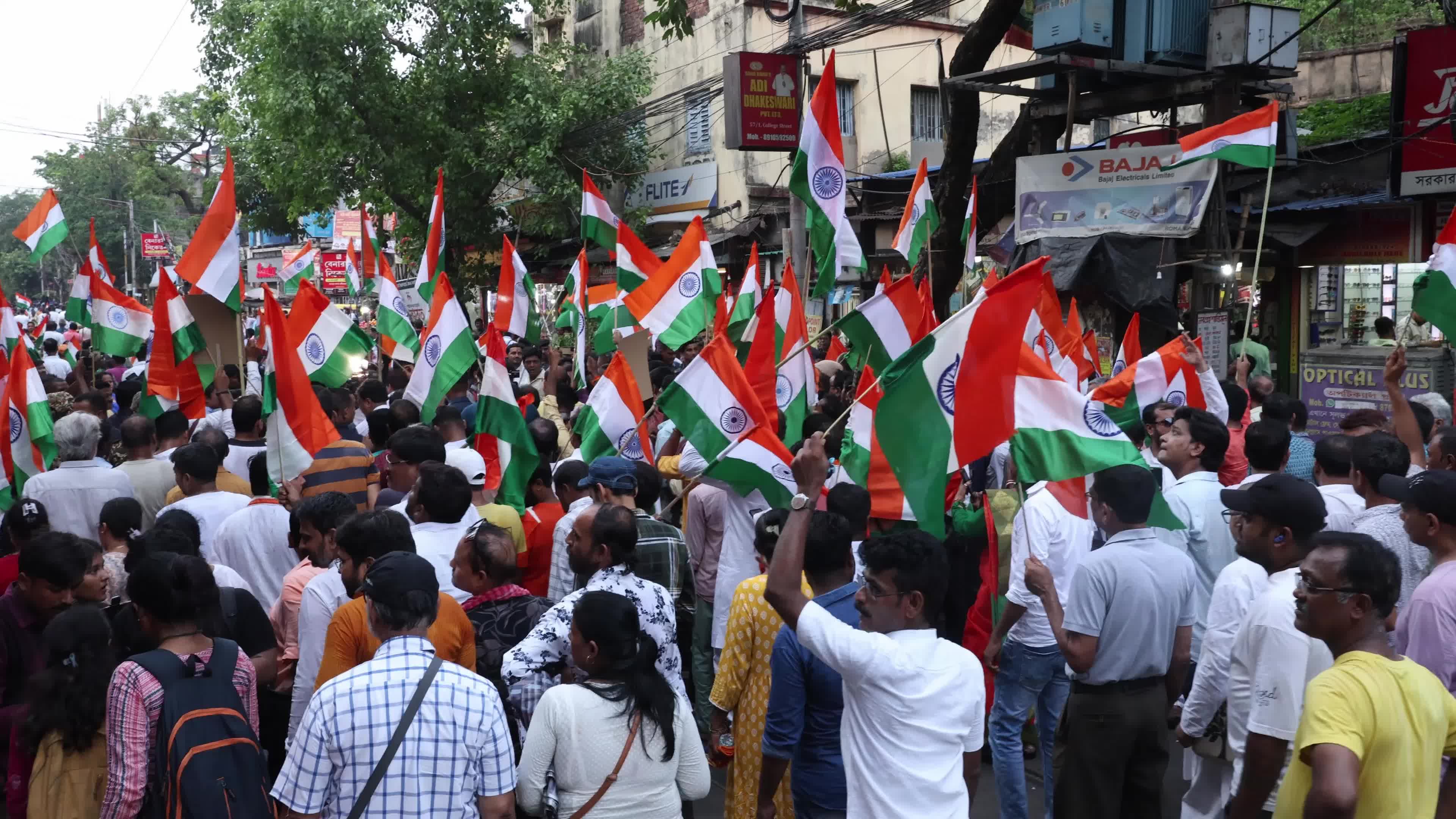 Tricolor Flag March To Highlight The Success Of Indian Military's "Operation Sindoor" In Kolkata, India