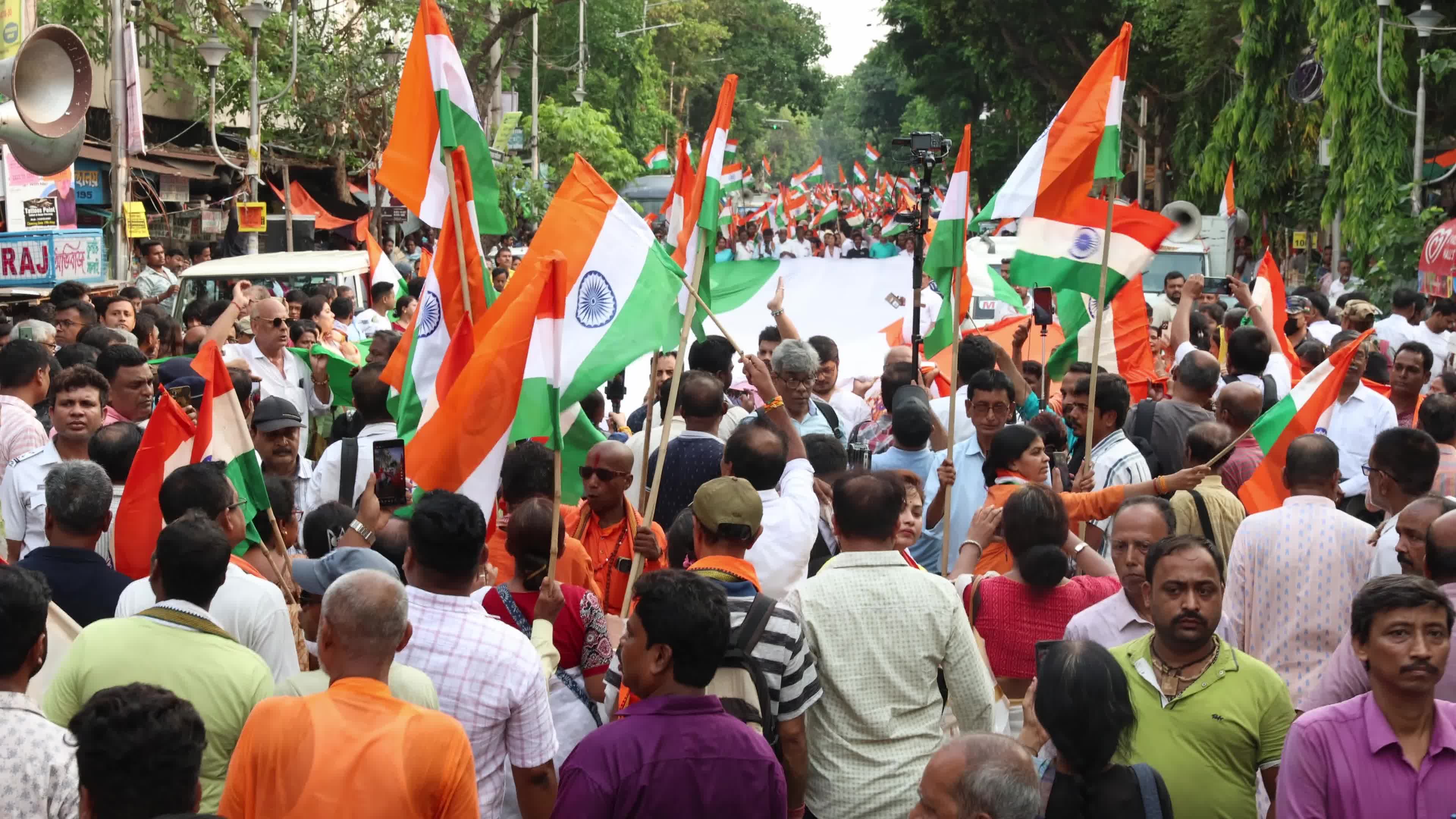 Tricolor Flag March To Highlight The Success Of Indian Military's "Operation Sindoor" In Kolkata, India