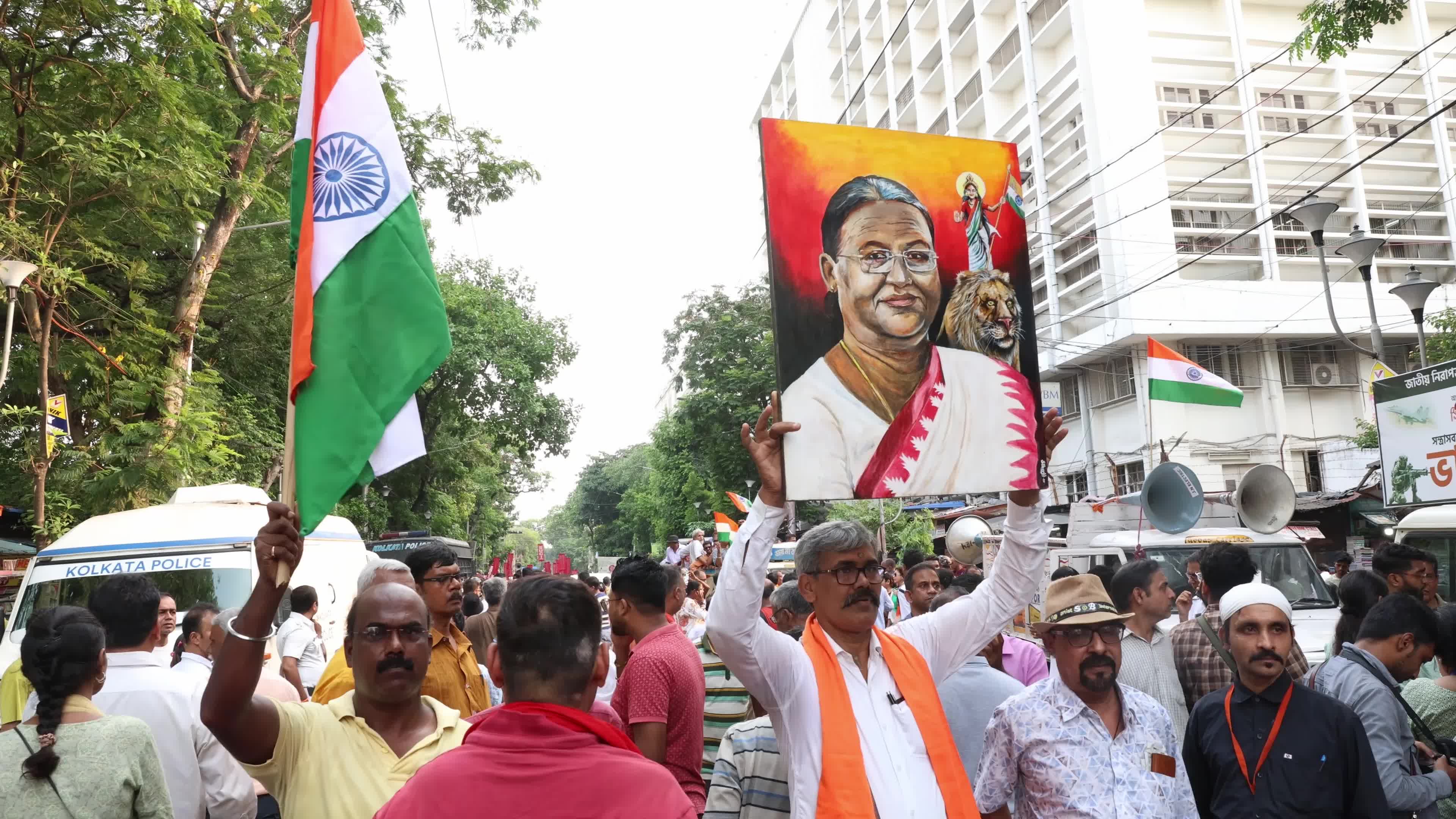 Tricolor Flag March To Highlight The Success Of Indian Military's "Operation Sindoor" In Kolkata, India