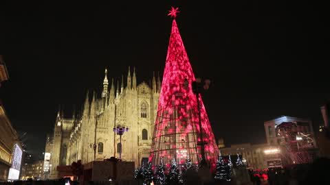 Lighting of the Christmas tree in Milano