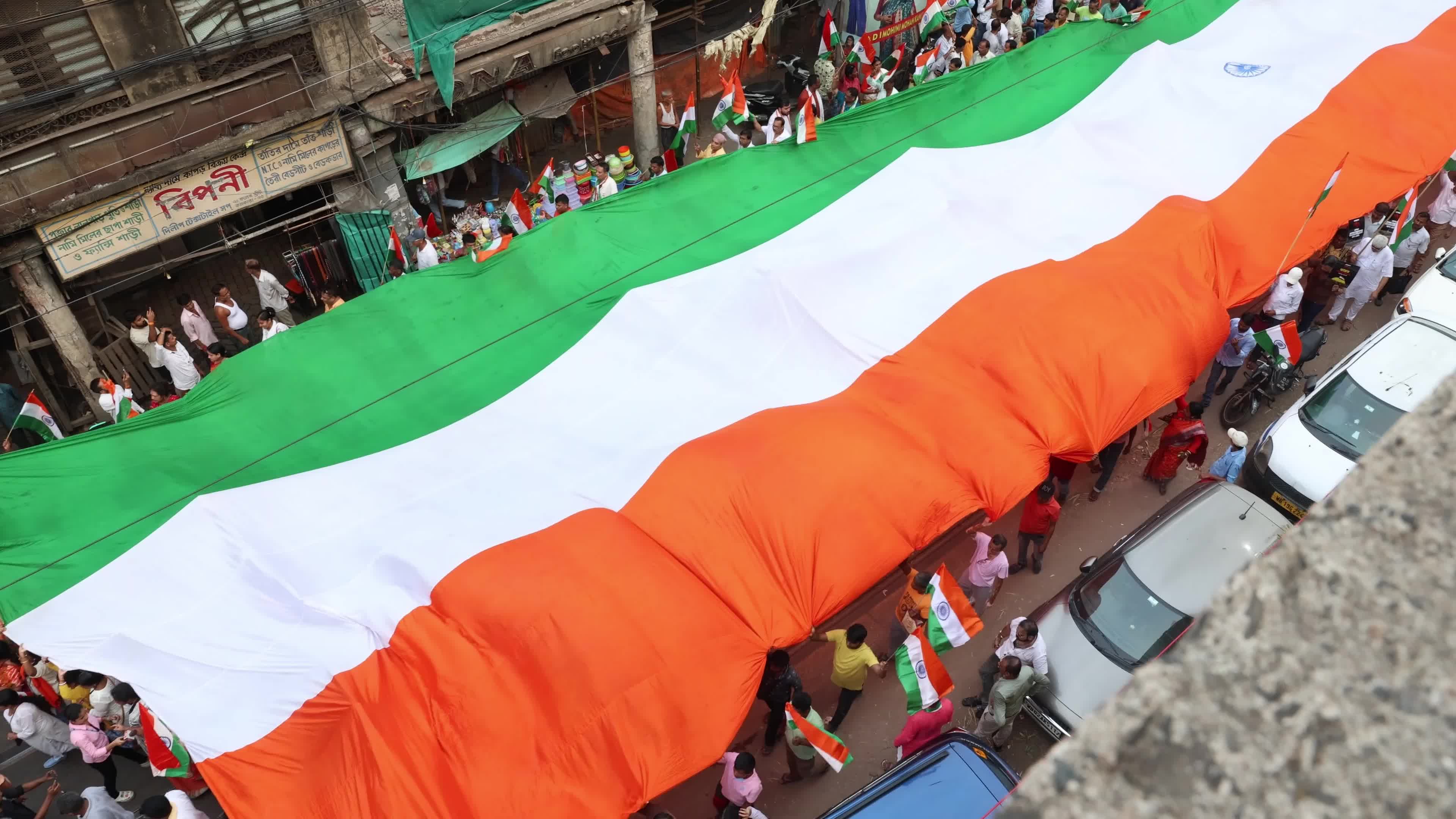 Tricolor Flag March To Highlight The Success Of Indian Military's "Operation Sindoor" In Kolkata, India
