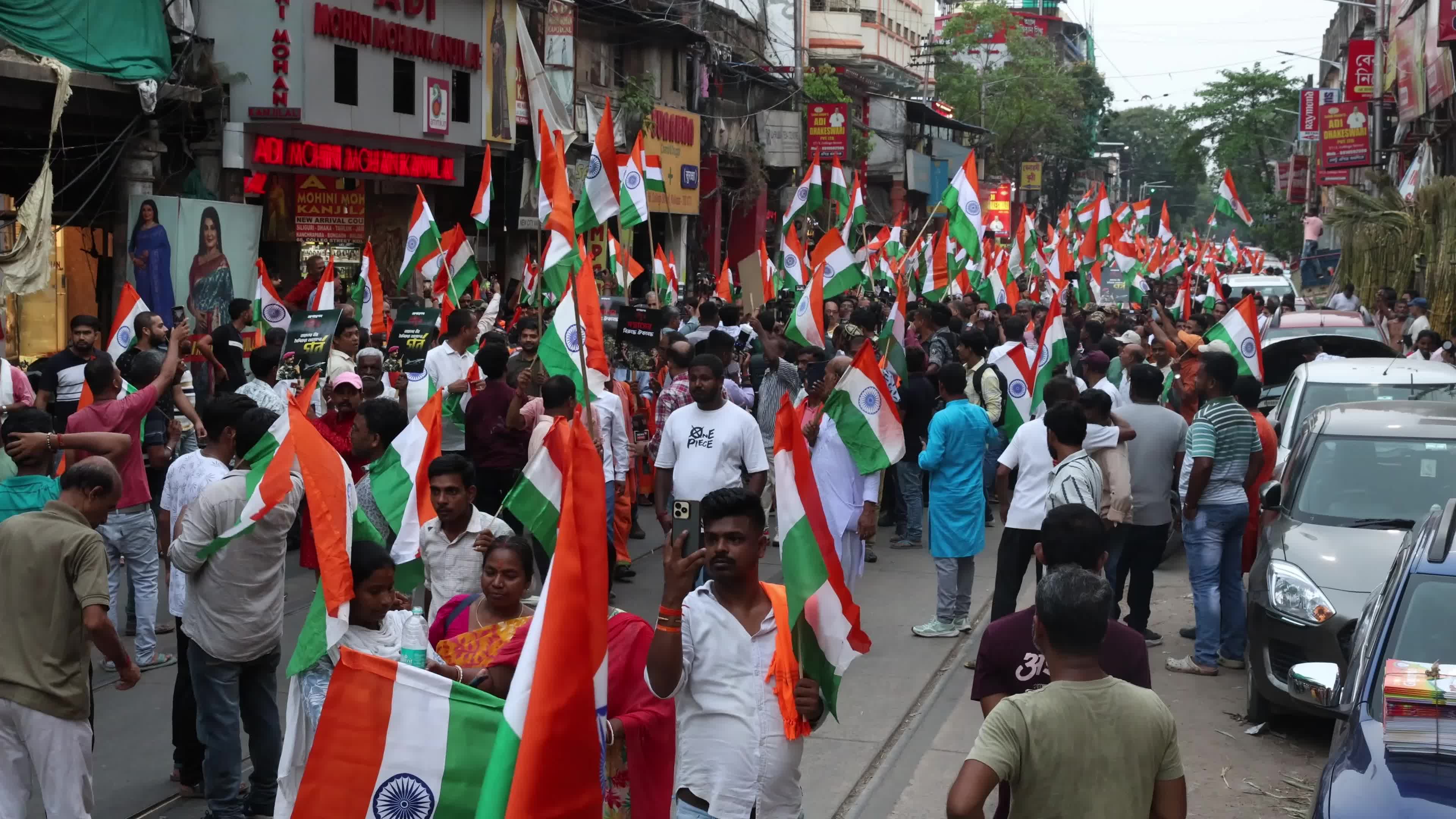 Tricolor Flag March To Highlight The Success Of Indian Military's "Operation Sindoor" In Kolkata, India