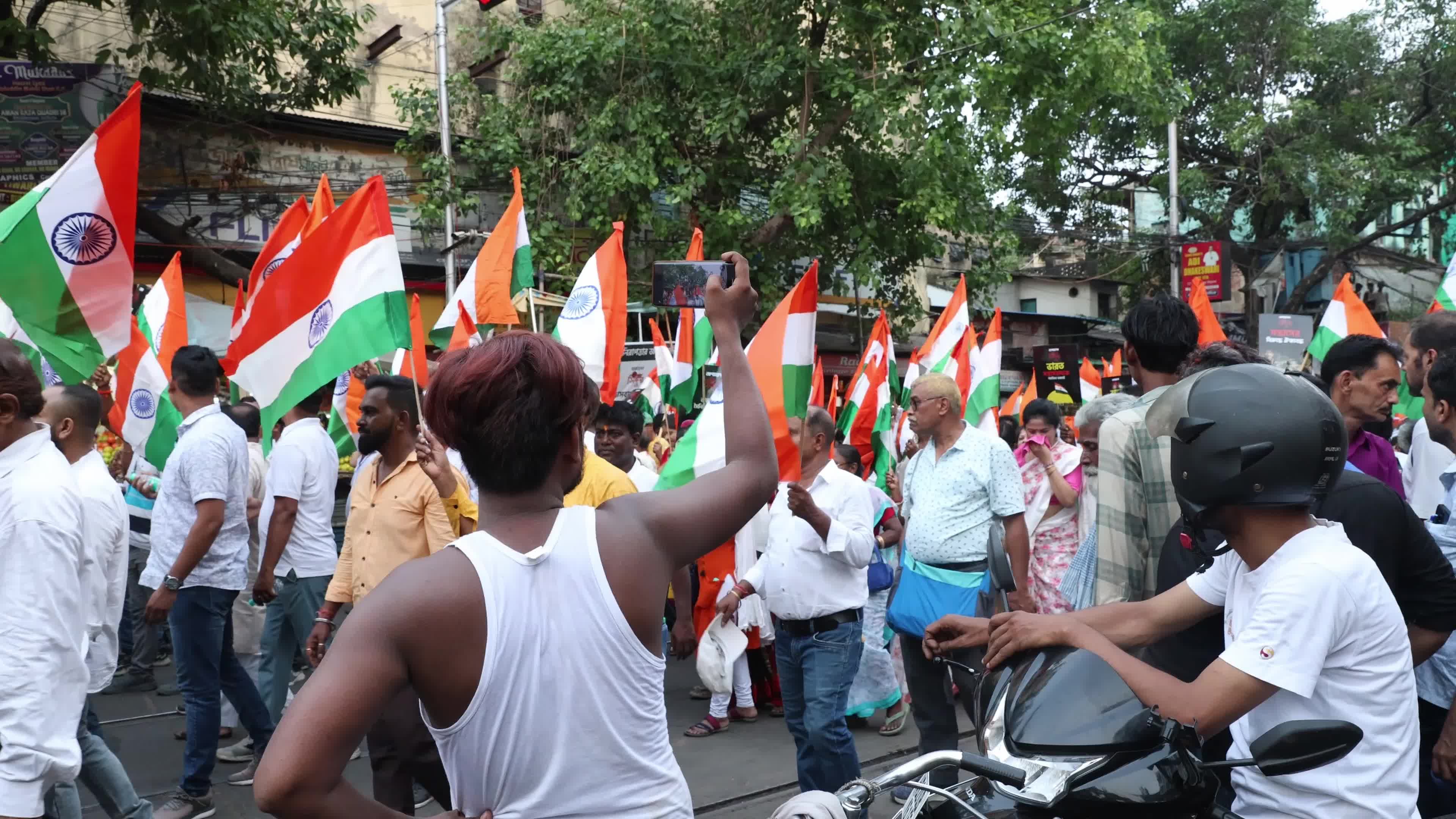 Tricolor Flag March To Highlight The Success Of Indian Military's "Operation Sindoor" In Kolkata, India