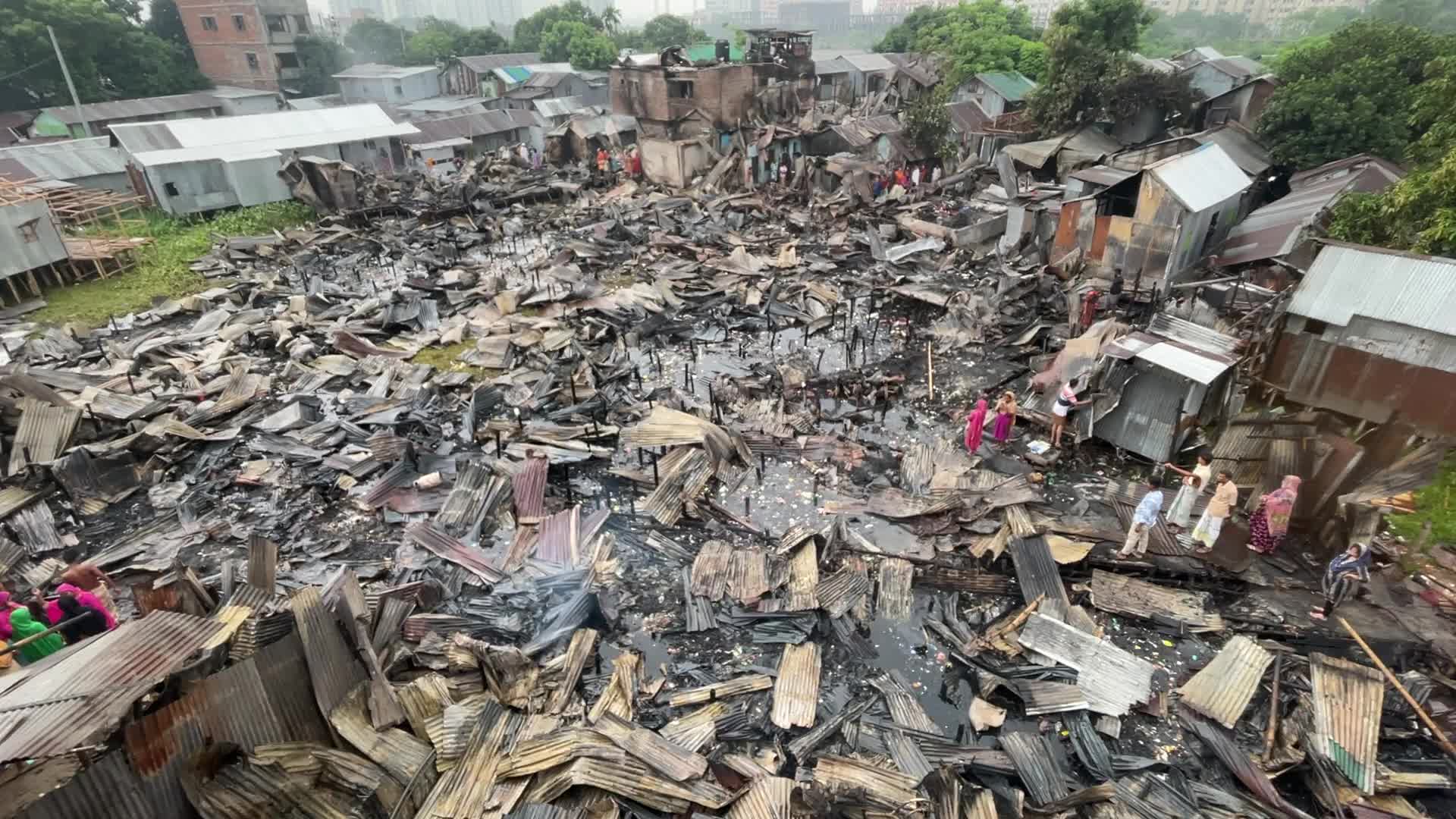 Aftermath Of A Fire At A Slum Area In Dhaka
