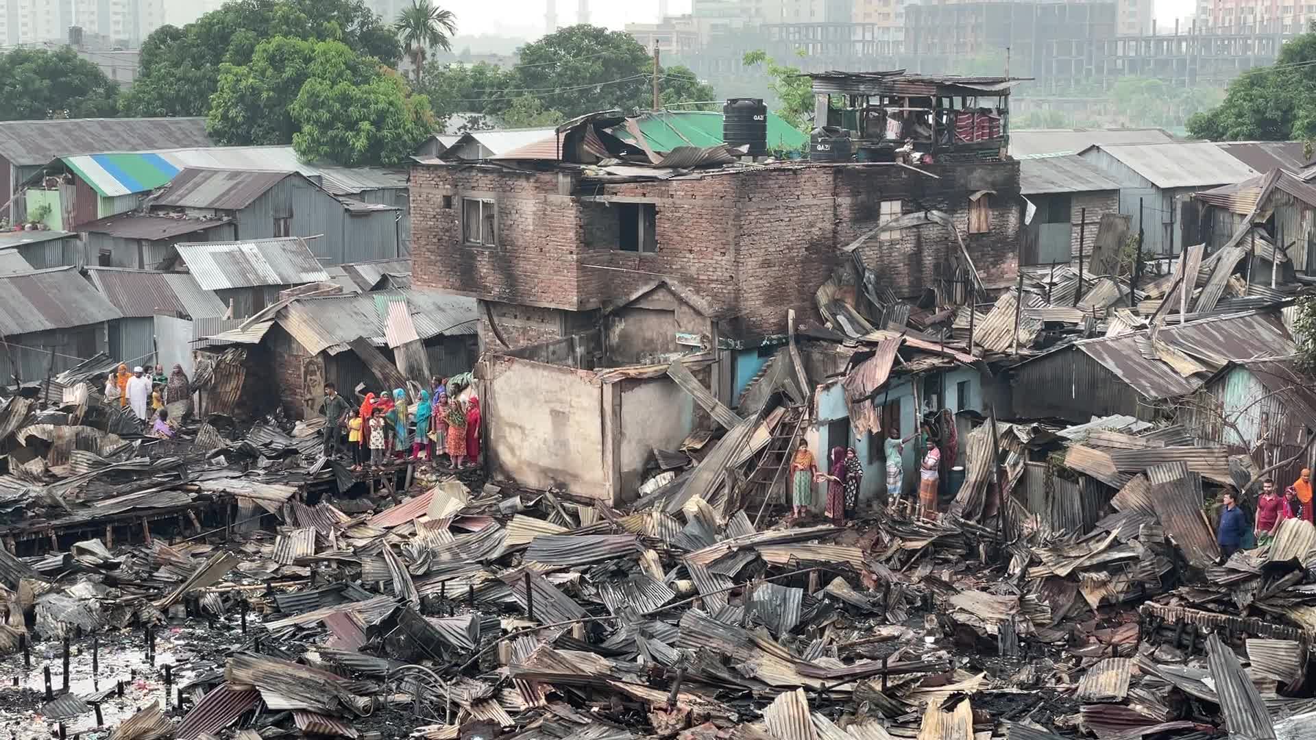 Aftermath Of A Fire At A Slum Area In Dhaka
