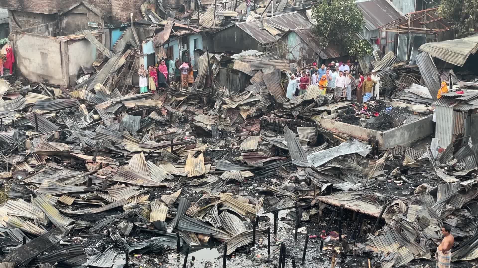 Aftermath Of A Fire At A Slum Area In Dhaka
