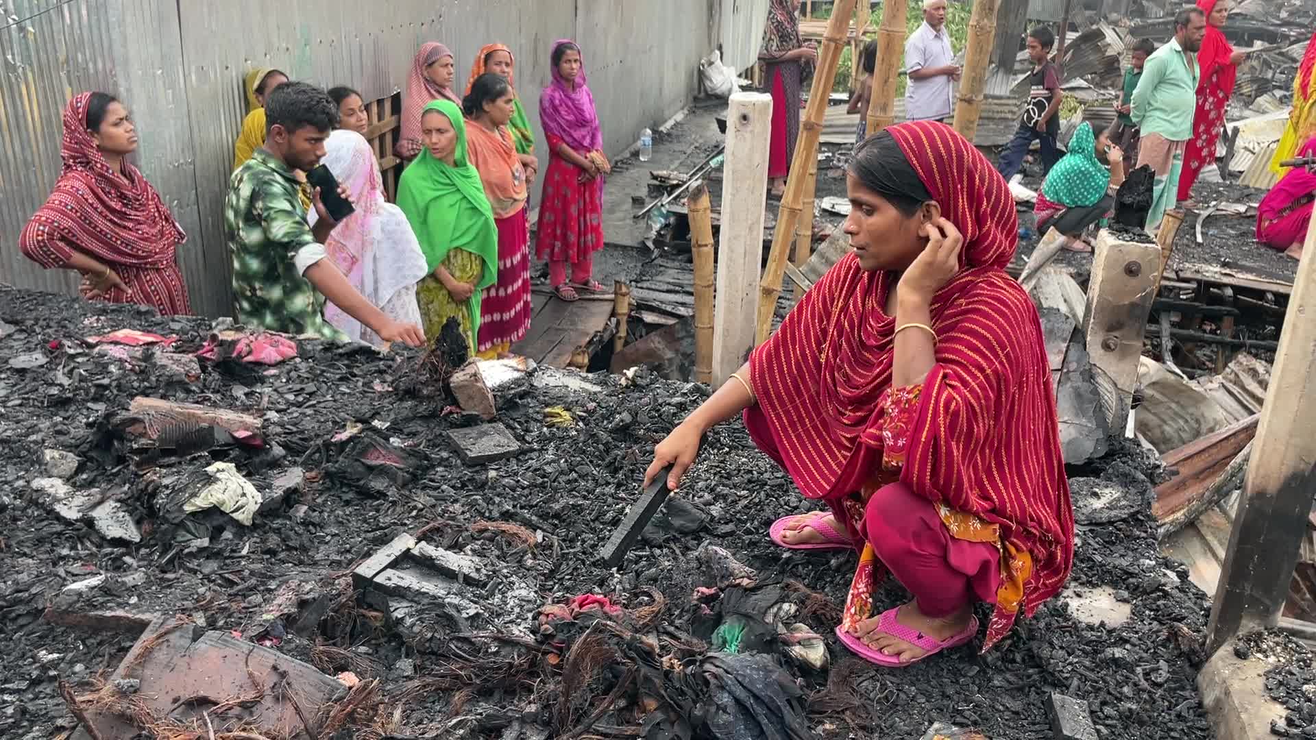 Aftermath Of A Fire At A Slum Area In Dhaka
