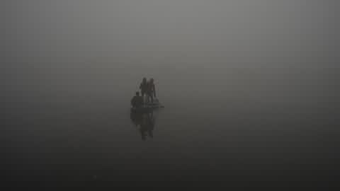 Dense fog morning in Srinagar, India