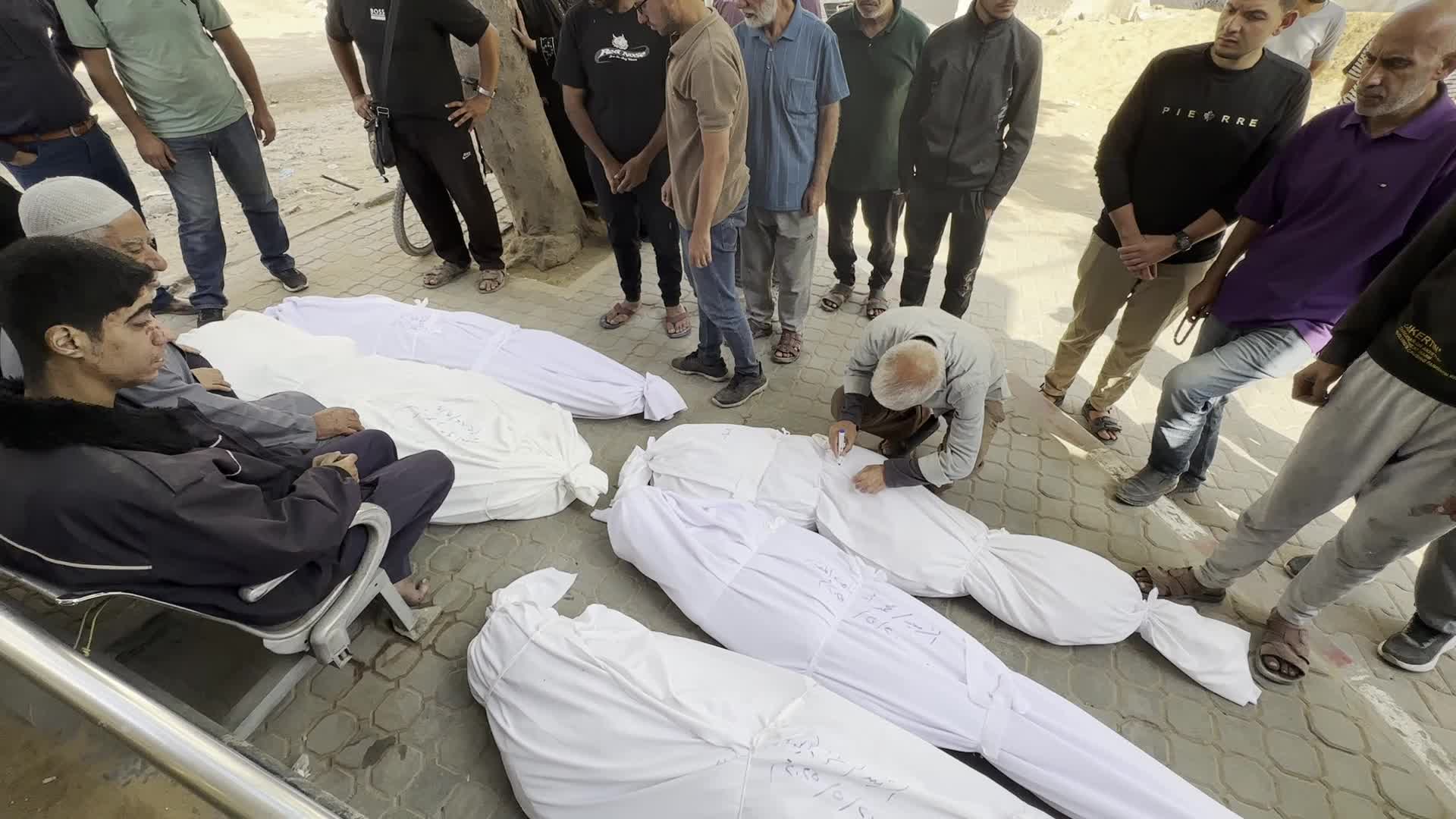 Palestinians Mourn at Gaza City's Al-Ahli Arab Hospital After Israeli Airstrike