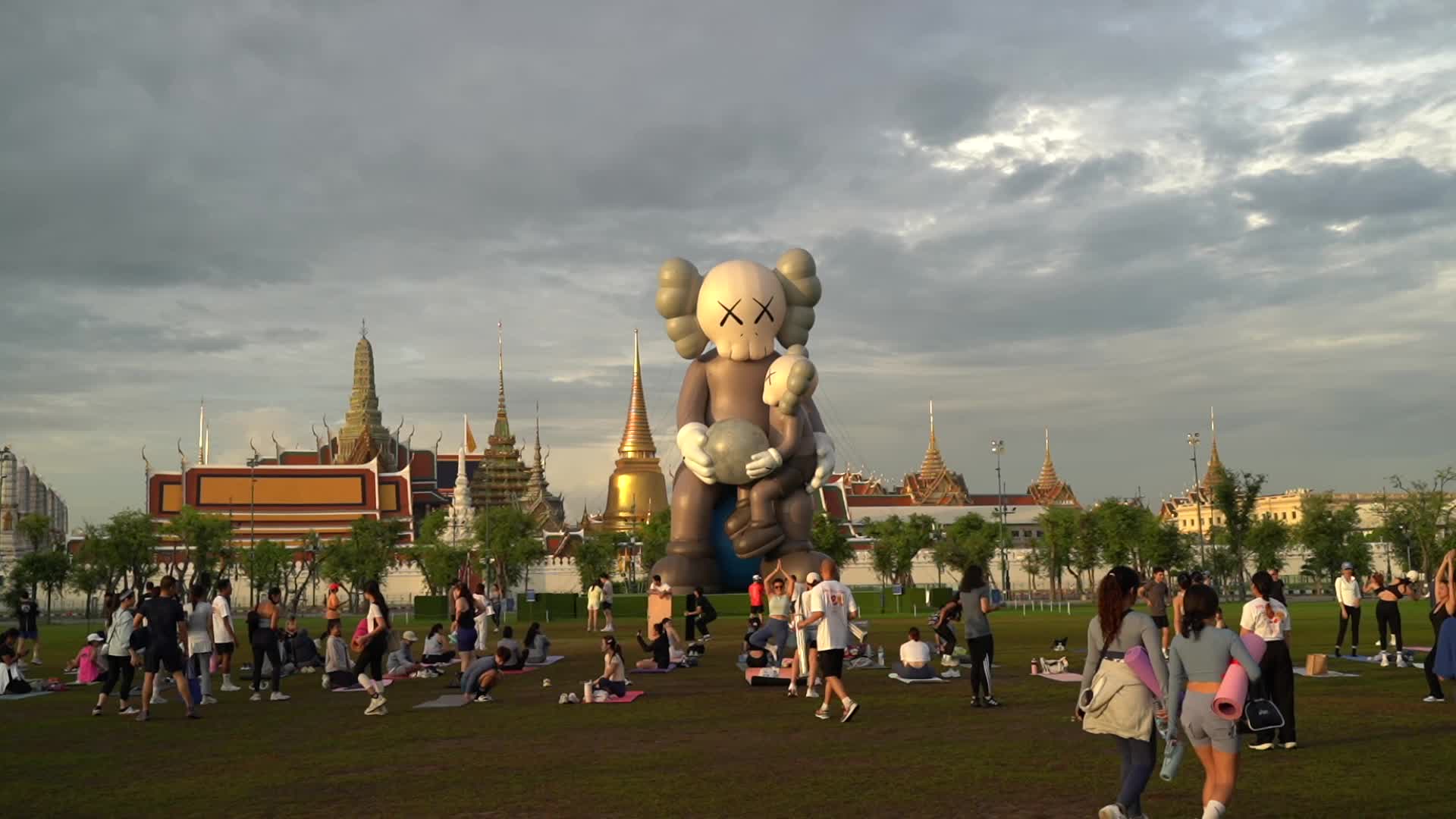 Pilates Exercises at Sanam Luang.