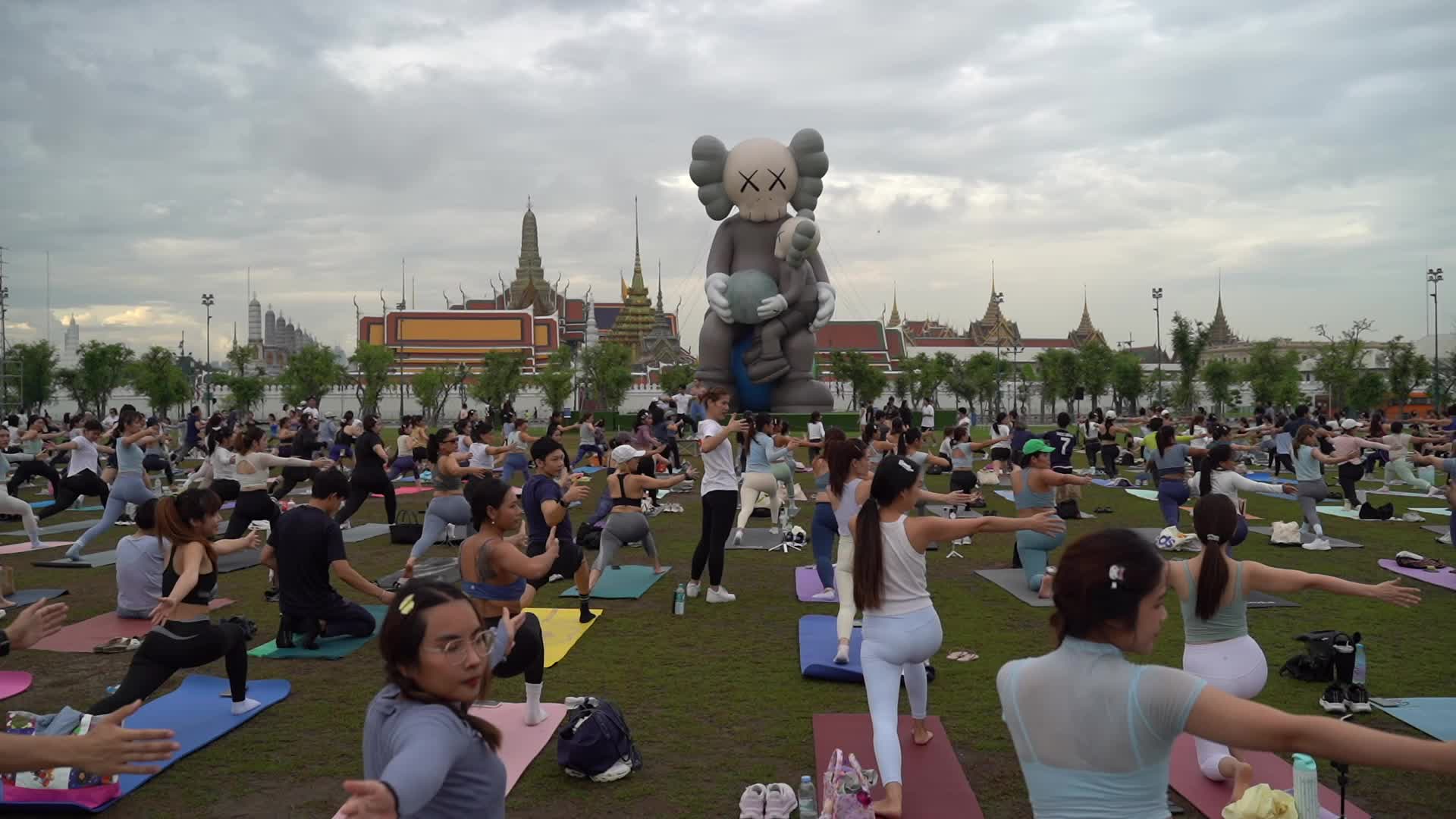 Pilates Exercises at Sanam Luang.
