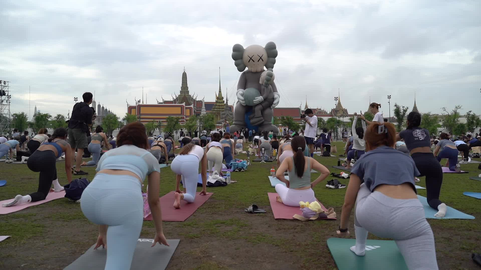 Pilates Exercises at Sanam Luang.