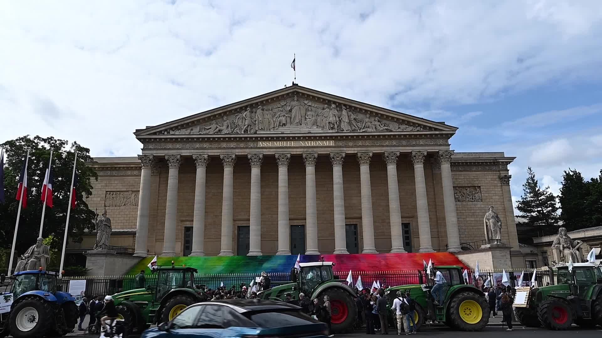 Farmers demonstration at the French National Assembly in Paris