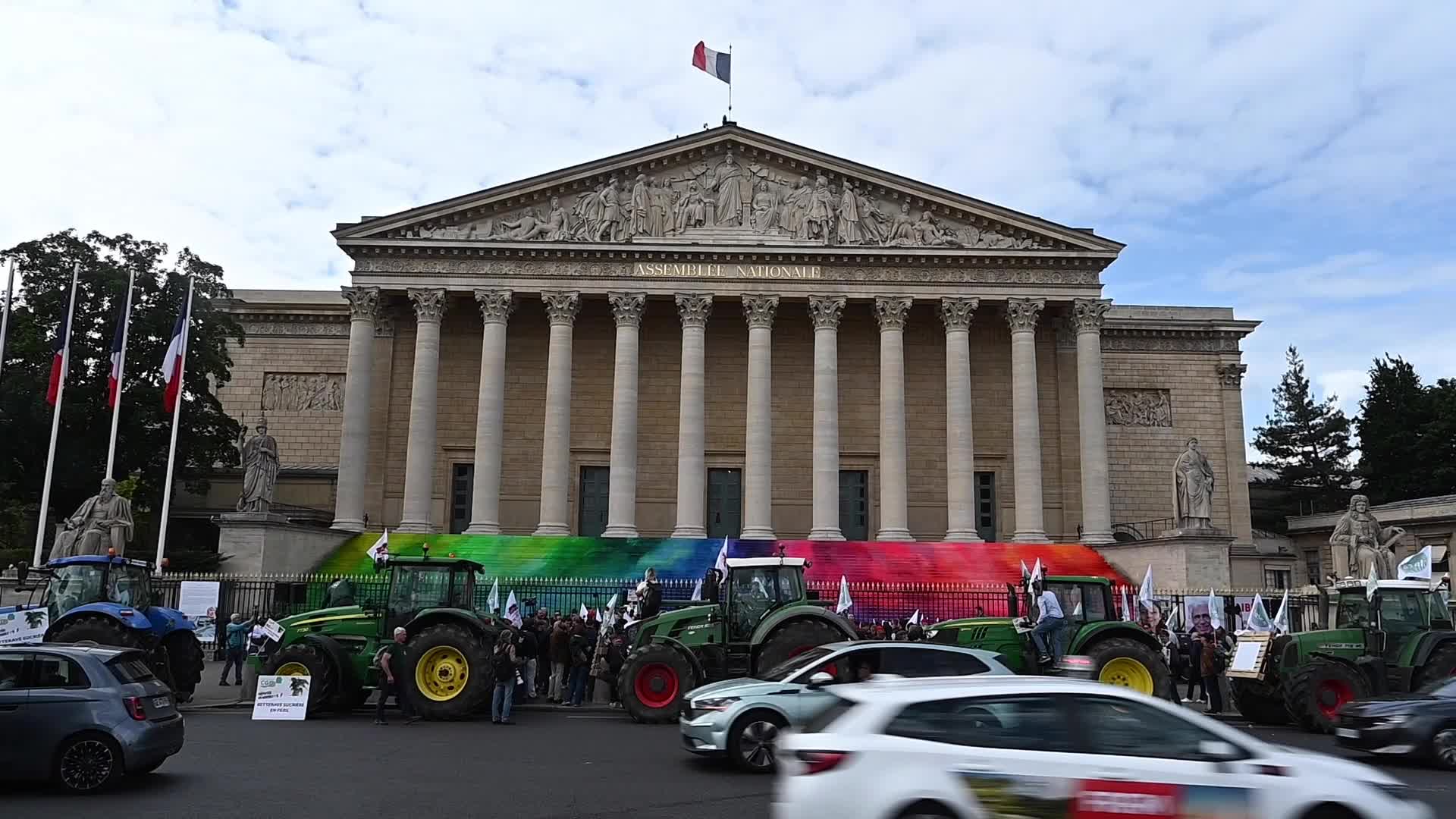 Farmers demonstration at the French National Assembly in Paris