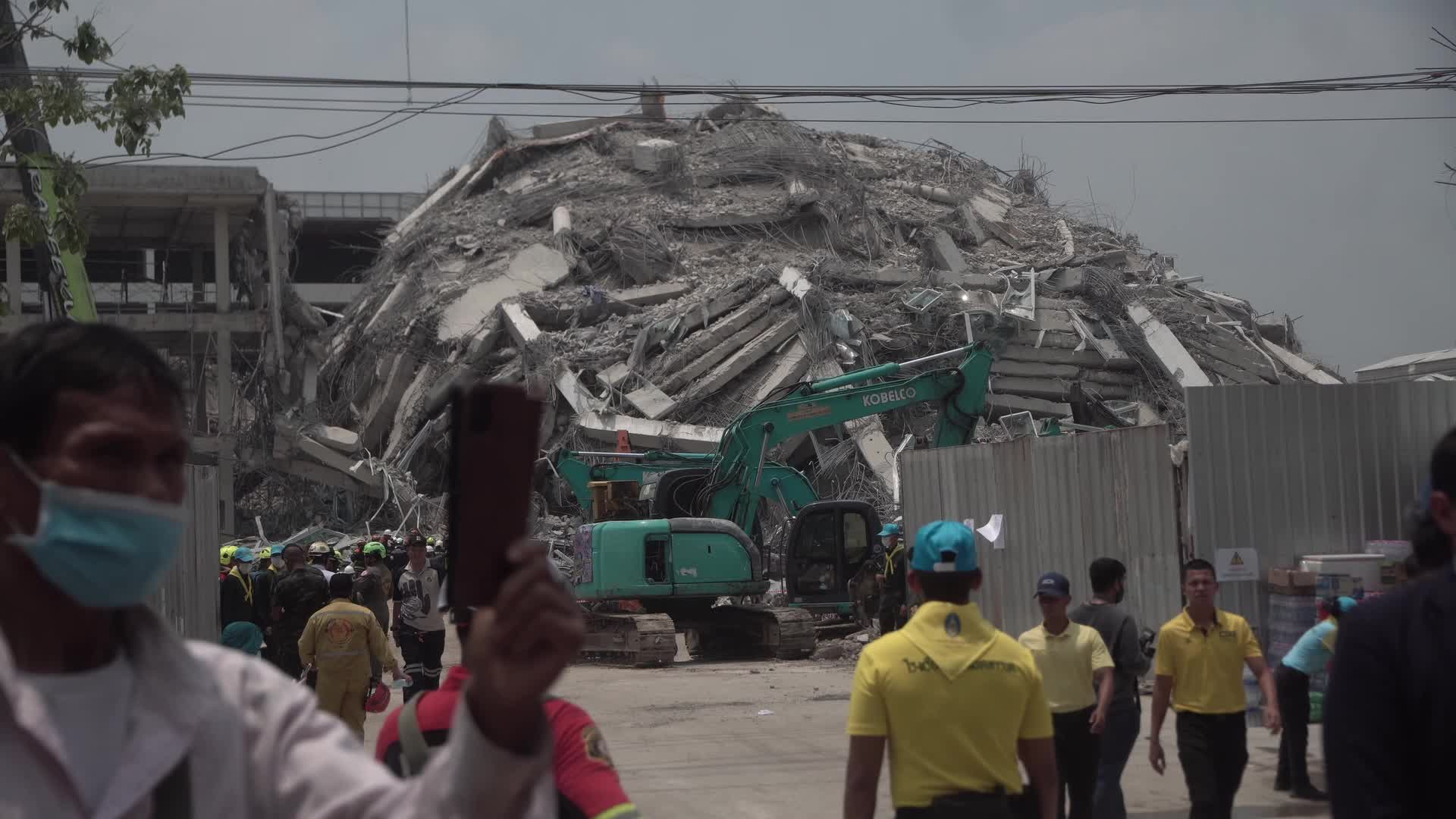 Bangkok Building Collapses Following 7.7-Magnitude Myanmar Earthquake.