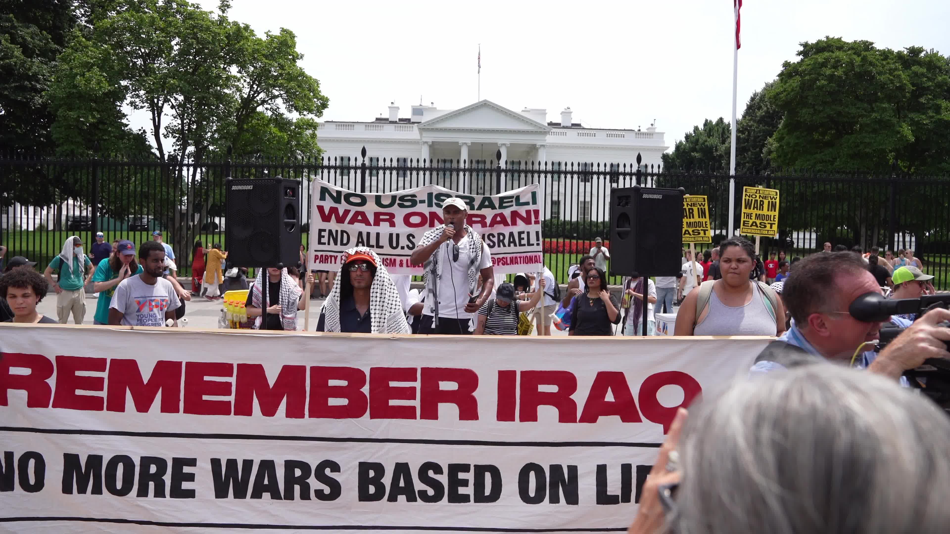 Protest Outside The White House Against US Bombing of Iran