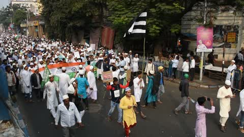 Muslims in Kolkata protesting against Citizenship Ammendment Act 2019