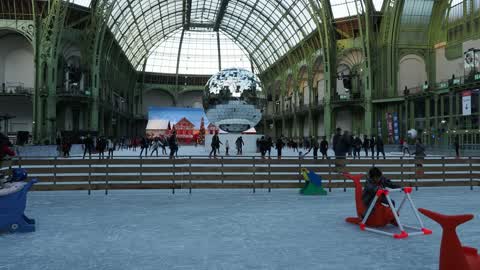 The Great Hall of Ice during Christmas Holidays in Paris