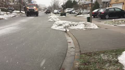 Wet snow covered the city of Toronto