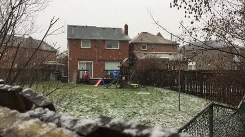 Wet snow covered the city of Toronto