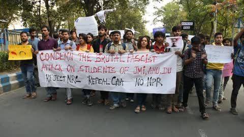 Jadavapur University students protesting against Citizenship Ammendment Bill 2019 