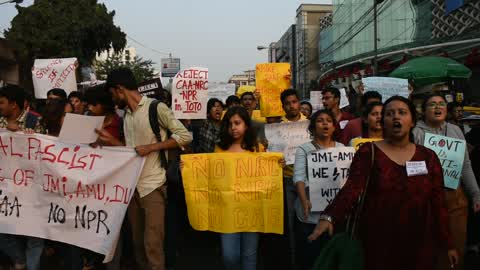 Jadavpur University students protesting against Citizenship Ammendment Bill 2019.