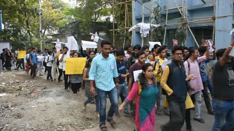 Jadavpur University students protesting against Citizenship Ammendment Bill 2019.
