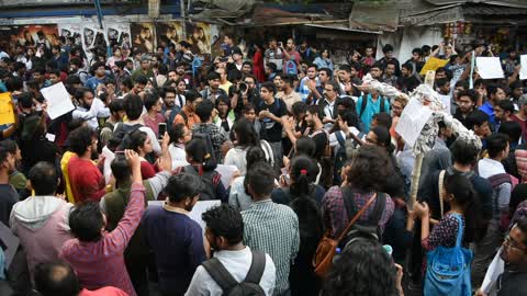 Jadavpur University students protesting against Citizenship Ammendment Bill 2019.