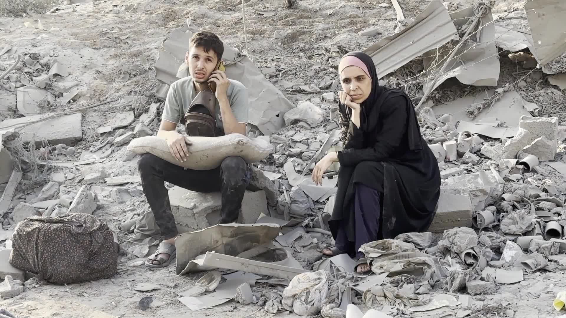 Residents Search Through Rubble After Israeli Bombardment in Gaza City - 07/15/2025