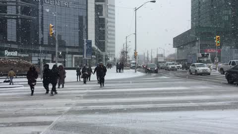 Toronto gets hit by winter snowstorm