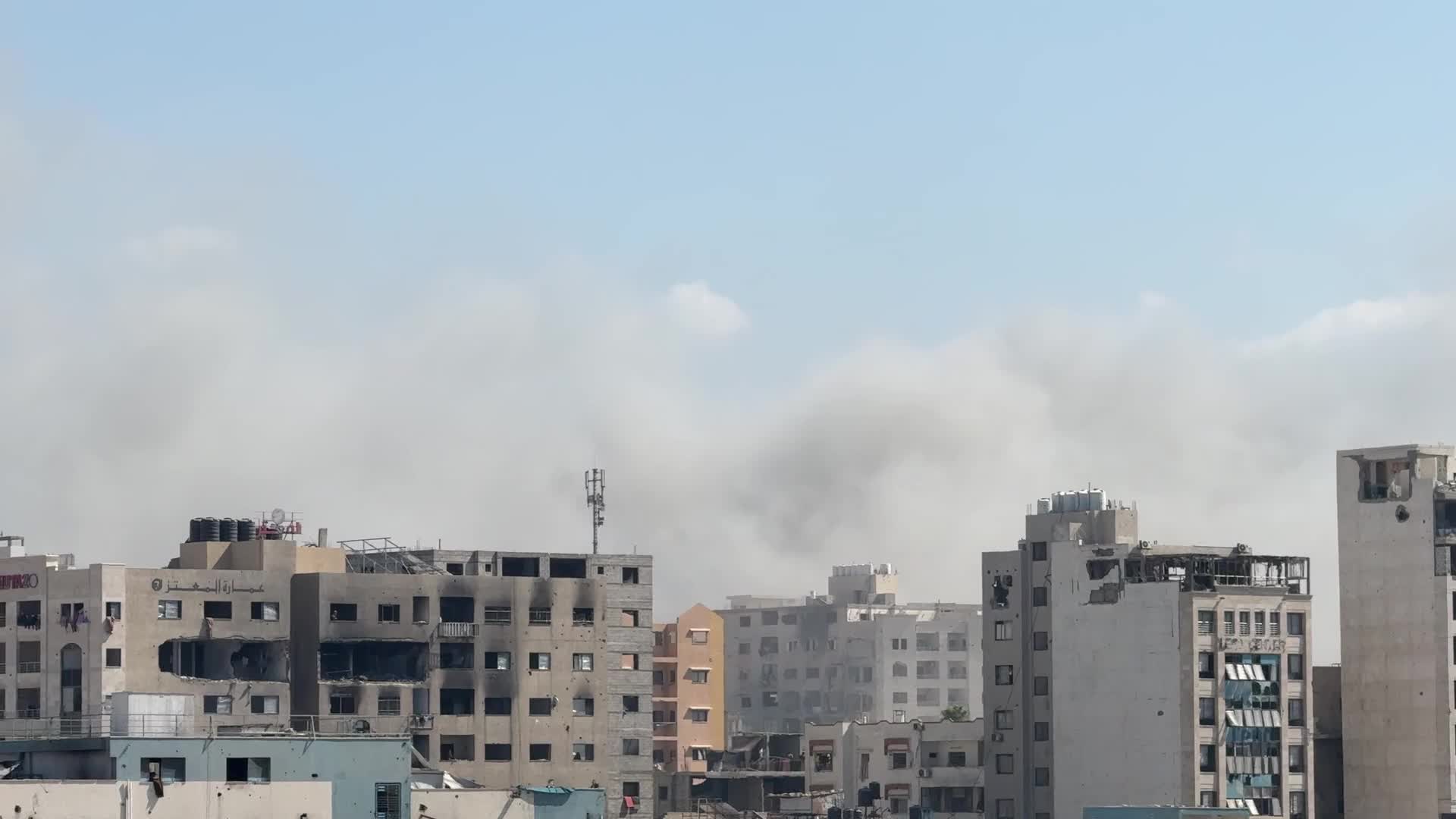 Israeli Airstrike Hits al-Ruya Tower In Gaza, Palestine