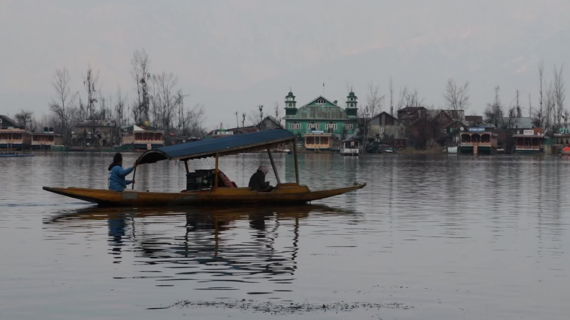 Dal Lake & snow-capped mountains

