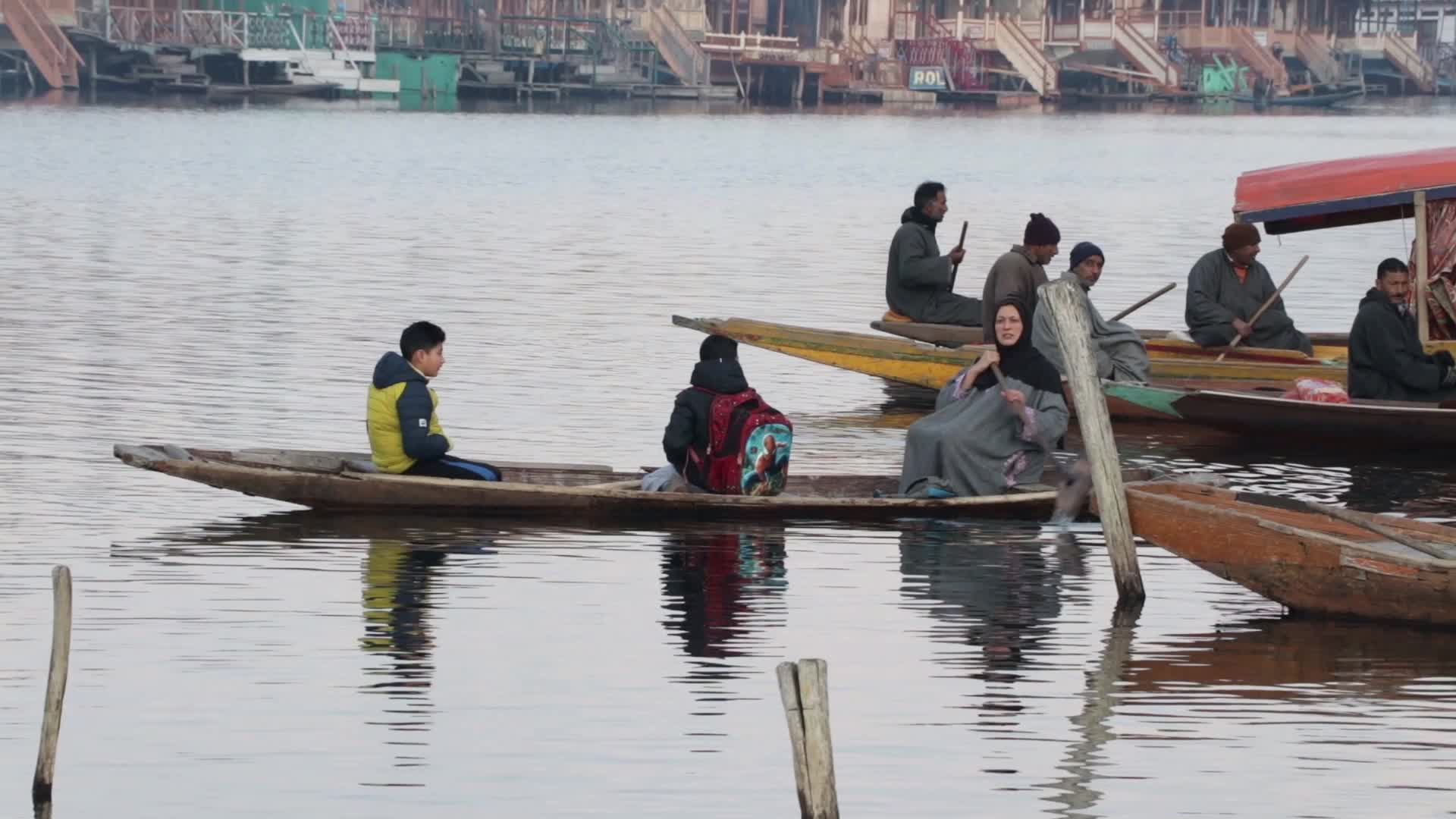 Dal Lake & snow-capped mountains
