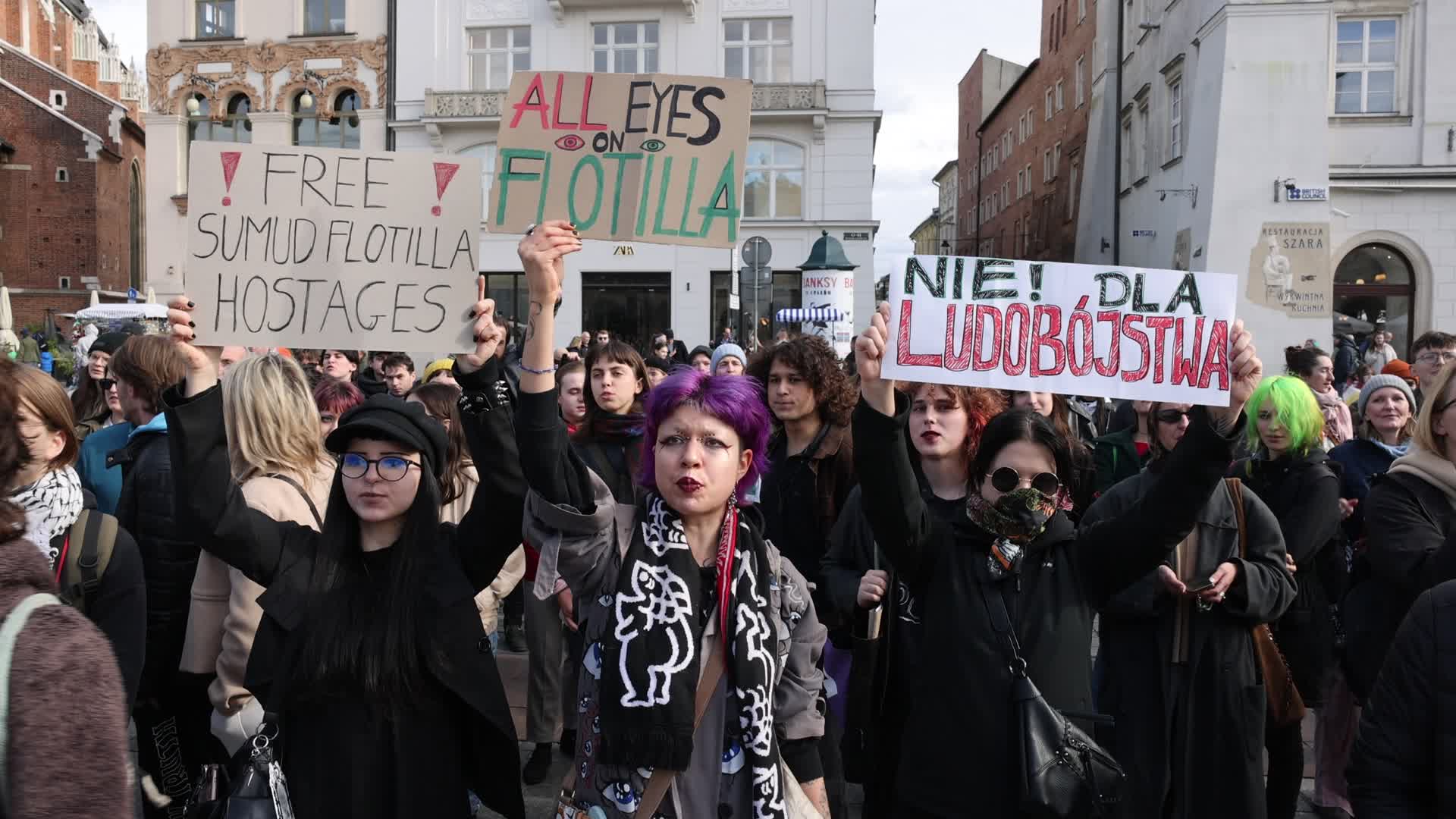 Protest In Poland After Gaza Flotilla Interception
