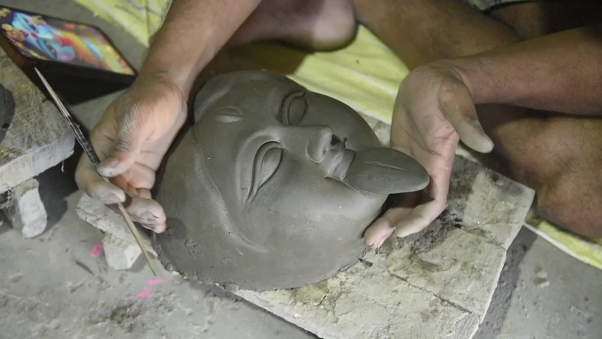 Making Of Kali Idol For Diwali Festival in India 